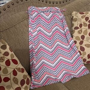Vibrant Chevron Kids Skirt in Pink and Blue